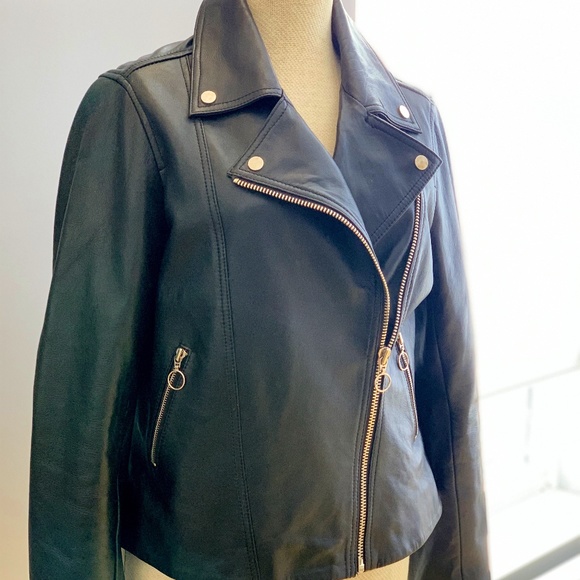 100% Leather Barney’s Moto Jacket - Picture 1 of 4